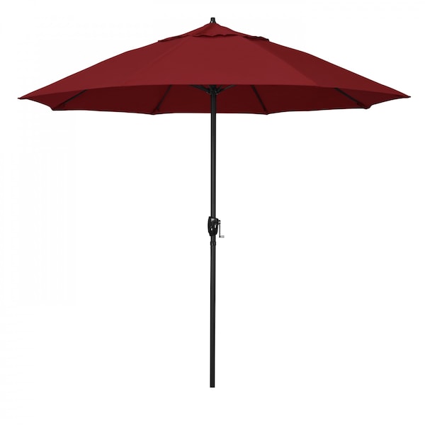 California Umbrella 9' Bronze Aluminum Market Patio Umbrella, Olefin Red 194061337394